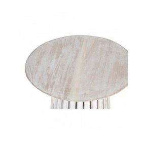 Tavolino Aggiuntivo Home ESPRIT Bianco legno di mindi 40 x 40 x 60 cm