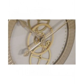 Orologio da Parete Home ESPRIT Bianco Beige Dorato Cristallo Ferro 60 x 8 x 60 cm 59,5 x 8,5 x 59,5 cm