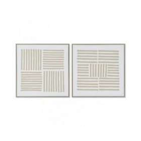 Quadro Home ESPRIT Bianco Beige Scandinavo 83 x 4,5 x 83 cm (2 Unità)