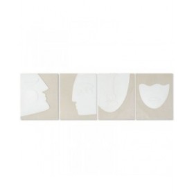 Quadro Home ESPRIT Bianco Beige Astratto Scandinavo 40 x 3 x 50 cm (4 Unità)