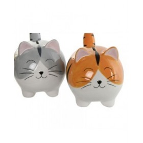 Salvadanaio Home ESPRIT Dolomite Gatto 16 x 11 x 13 cm (2 Unità)