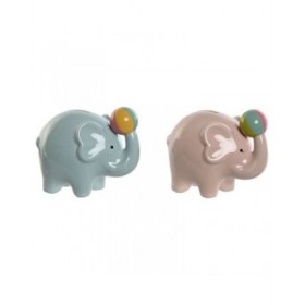 Salvadanaio Home ESPRIT Dolomite Elefante 17 x 11 x 14,5 cm (2 Unità)