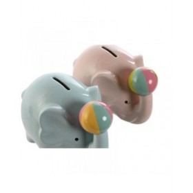 Salvadanaio Home ESPRIT Dolomite Elefante 17 x 11 x 14,5 cm (2 Unità)