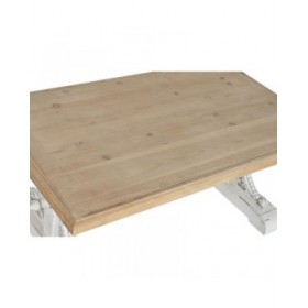 Tavolino da Caffè Home ESPRIT Bianco Naturale Legno di abete Legno MDF 110 x 65 x 46 cm