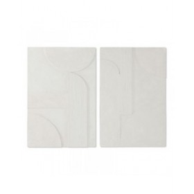 Decorazione da Parete Home ESPRIT Bianco Moderno 80 x 5 x 120 cm (2 Unità)