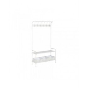 Appendiabiti con ripiano Home ESPRIT Bianco Metallo Loft 110 x 36 x 186 cm