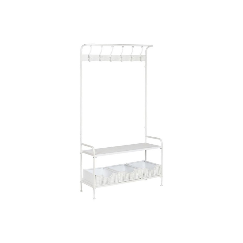 Appendiabiti con ripiano Home ESPRIT Bianco Metallo Loft 110 x 36 x 186 cm