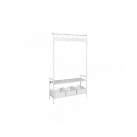 Appendiabiti con ripiano Home ESPRIT Bianco Metallo Loft 110 x 36 x 186 cm