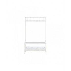 Appendiabiti con ripiano Home ESPRIT Bianco Metallo Loft 110 x 36 x 186 cm