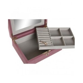 Scatola-Portagioie Home ESPRIT Crema Magenta 27 x 19 x 9 cm