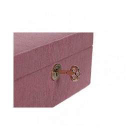Scatola-Portagioie Home ESPRIT Crema Magenta 27 x 19 x 9 cm