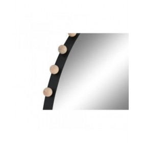 Specchio da parete Home ESPRIT Nero Naturale Moderno Palle 113 x 4,5 x 113 cm