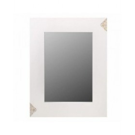 Specchio da parete Alexandra House Living Bianco Vetro Legno MDF 2 x 90 x 70 cm