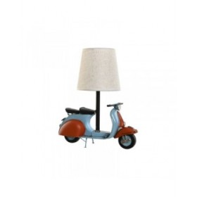 Lampada da tavolo Home ESPRIT Azzurro Arancio Lino Metallo 31 x 15 x 34 cm