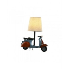 Lampada da tavolo Home ESPRIT Azzurro Arancio Lino Metallo 31 x 15 x 34 cm