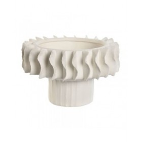 Centrotavola Home ESPRIT Bianco Onde Moderno 22 x 22 x 14 cm