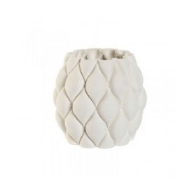 Vaso Home ESPRIT Bianco Ceramica Gres Moderno 15 x 15 x 15 cm
