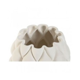 Vaso Home ESPRIT Bianco Ceramica Gres Moderno 15 x 15 x 15 cm