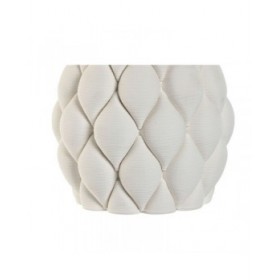Vaso Home ESPRIT Bianco Ceramica Gres Moderno 15 x 15 x 15 cm
