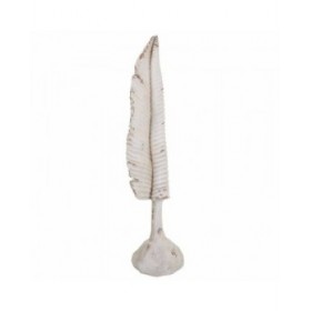 Statua Decorativa Alexandra House Living Bianco Magnesio Foglio 38 x 180 x 38 cm