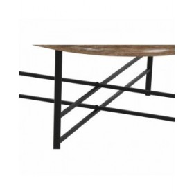 Tavolino da Caffè Home ESPRIT Marrone Nero Naturale Cristallo Legno di abete 76 x 81 x 38 cm