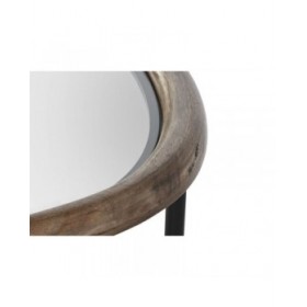 Tavolino da Caffè Home ESPRIT Marrone Nero Naturale Cristallo Legno di abete 61 x 50 x 53 cm