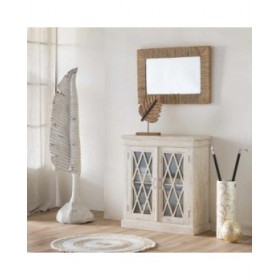 Statua Decorativa Alexandra House Living Bianco Magnesio Foglio 38 x 180 x 38 cm