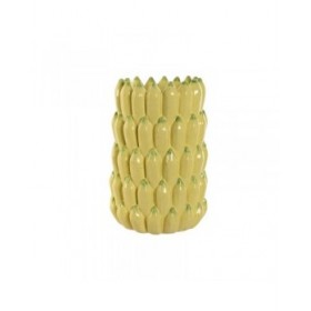 Vaso Home ESPRIT Giallo Ceramica Gres Tropicale 25 x 25 x 38 cm