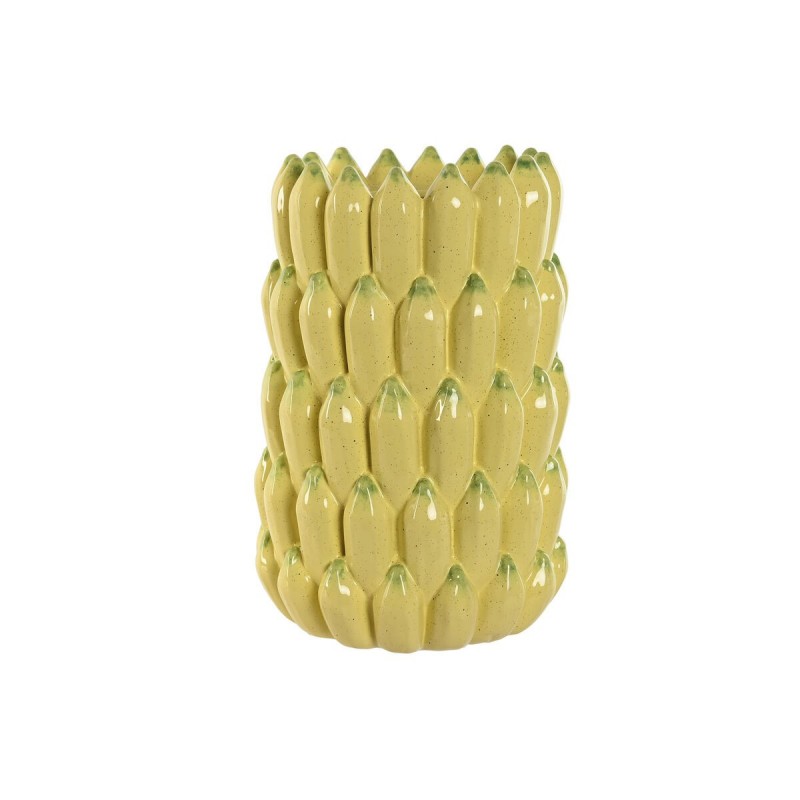 Vaso Home ESPRIT Giallo Ceramica Gres Tropicale 25 x 25 x 38 cm