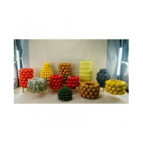 Vaso Home ESPRIT Giallo Ceramica Gres Tropicale 25 x 25 x 38 cm