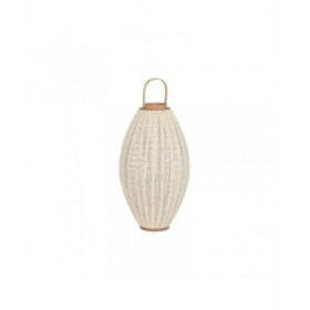Portacandele Home ESPRIT Bianco Naturale Legno Cristallo 40 x 40 x 70 cm