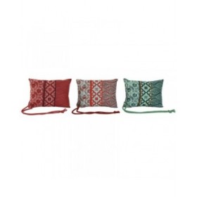 Cuscino Home ESPRIT Rosso Verde Corallo 30 x 10 x 20 cm (3 Unità)