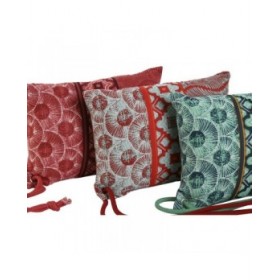 Cuscino Home ESPRIT Rosso Verde Corallo 30 x 10 x 20 cm (3 Unità)