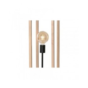 Lampada da Terra Home ESPRIT Marrone Nero Naturale Legno Ferro Pino 220 V 19 x 19 x 123 cm