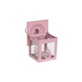 Lampioni Home ESPRIT Bianco Verde Rosa Cristallo Ferro Shabby Chic 7 x 7 x 10 cm (3 Pezzi) (4 Unità)