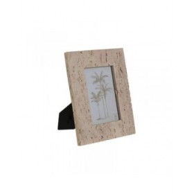 Cornice Portafoto Home ESPRIT Beige Resina Cristallo Marmo Città 18 x 2 x 22 cm