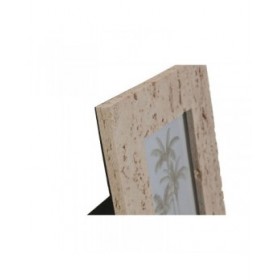 Cornice Portafoto Home ESPRIT Beige Resina Cristallo Marmo Città 18 x 2 x 22 cm