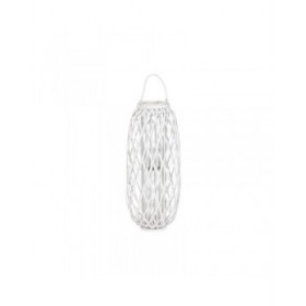 Portacandele Home ESPRIT Bianco vimini Cristallo 34 x 34 x 80 cm