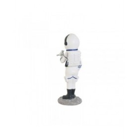 Statua Decorativa Home ESPRIT Azzurro Bianco Rosso Argentato Donna Astronauta 10 x 11 x 29 cm (2 Unità)