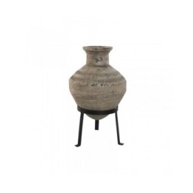 Vaso Home ESPRIT Nero Beige Metallo Magnesio 28 x 28 x 47 cm