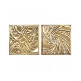 Decorazione da Parete Home ESPRIT Dorato 94,5 x 4,5 x 94,5 cm (2 Unità)