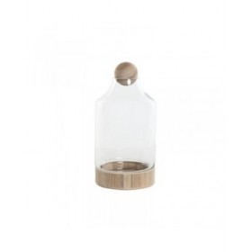 Vaso Home ESPRIT Trasparente Naturale Legno Cristallo 21 x 21 x 42 cm