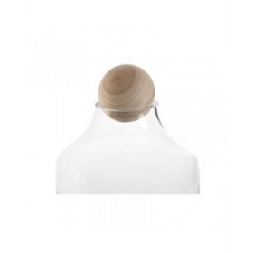 Vaso Home ESPRIT Trasparente Naturale Legno Cristallo 21 x 21 x 42 cm