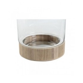 Vaso Home ESPRIT Trasparente Naturale Legno Cristallo 21 x 21 x 42 cm