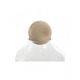 Vaso Home ESPRIT Trasparente Naturale Legno Cristallo 18 x 18 x 24 cm