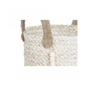 Set di Cestini Home ESPRIT Naturale Marrone Chiaro Juta Moderno 40 x 40 x 41 cm