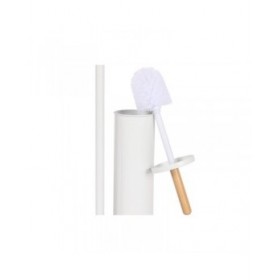 Portarotolo di Carta Igienica Home ESPRIT Bianco Naturale Metallo Bambù 22 x 16 x 68 cm