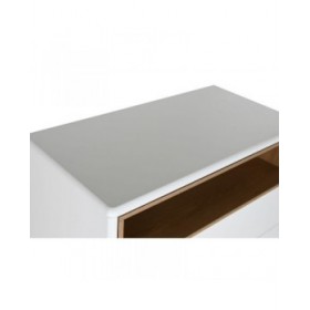 Cassettiera Home ESPRIT Bianco Naturale polipropilene Legno MDF 80 x 40 x 117 cm