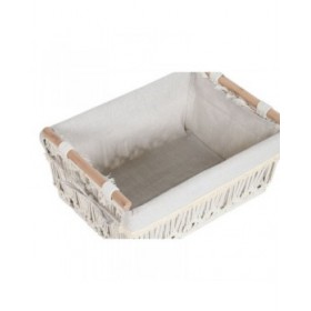 Cesto per i Panni Sporchi Home ESPRIT Bianco Naturale Metallo Shabby Chic 42 x 32 x 51 cm 5 Pezzi
