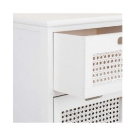 Cassettiera Alexandra House Living Bianco Canna Legno di paulownia Legno MDF 29 x 75 x 35 cm